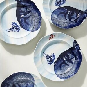 Anthropologie From the Deep Blue and White Desert Plates